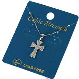 CZ Pendant Cross Necklace