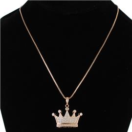 CZ Crown Pendant Necklace