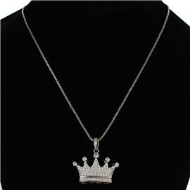CZ Crown Pendant Necklace