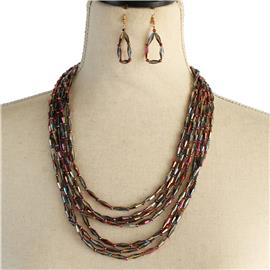 Fashion Multilayereds Beads Necklace Set