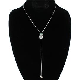 CZ Slide Pinnaple Long Necklace