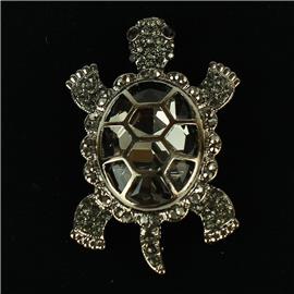 Rhinesetones Turtle Crystal Brooch