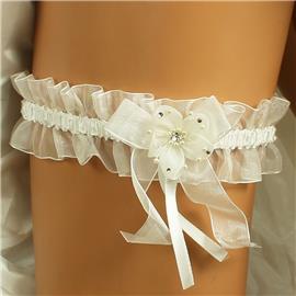 Laces Beads Flower Wedding Garter