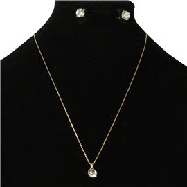 CZ 8mm Pendant Necklace set