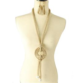 Fashion Long Cord Round Necklace Set