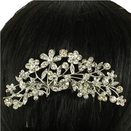 Crystal Metal Flower Hair Comb