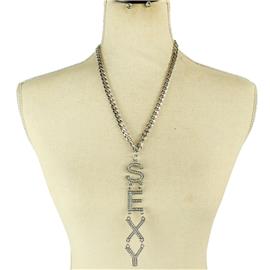 Metal Long Chain Sexy Necklace Set