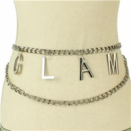 Metal Link Chain Glam Belt