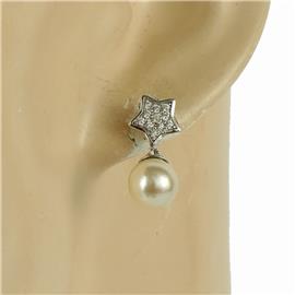 CZ Star Pearl Earring