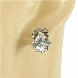 Cubic Zirconia Bow Round Earring