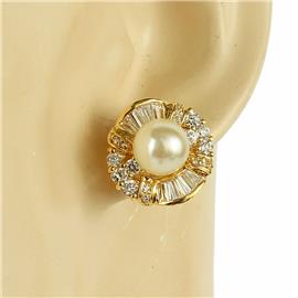 CZ Pearl Flower Earring