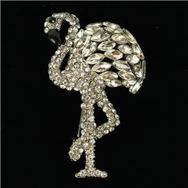 Crystal Flamingo Brooch