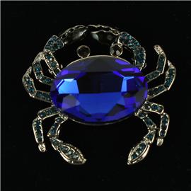 Crystal Crab Brooch