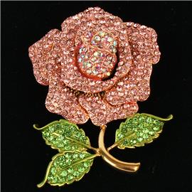 Crystal Roses Brooch
