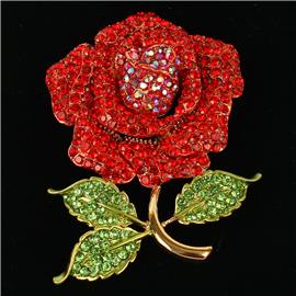 Crystal Roses Brooch