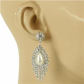 Rhinestones Pearls Earring