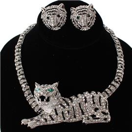 Crystal Tiger Necklace Set