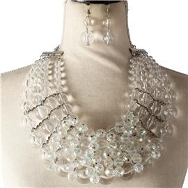 Fashion Crystal Beads Balls Necklace Set