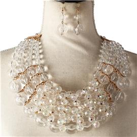 Fashion Crystal Beads Balls Necklace Set