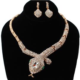 Crystal Snake Necklace Set