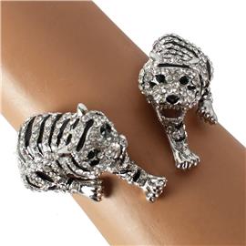 Metal Crystal Tiger Bangle Bracelet