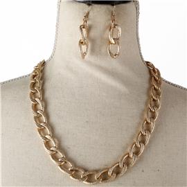 Metal Chain Necklace Set