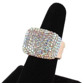 Crystal Pave Square Ring
