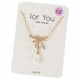 CZ  Pearl  Necklace