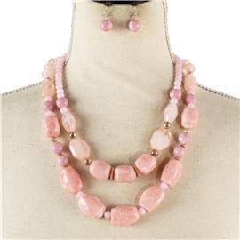 Fashion Semi Stone Necklace Set