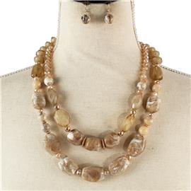 Fashion Semi Stone Necklace Set