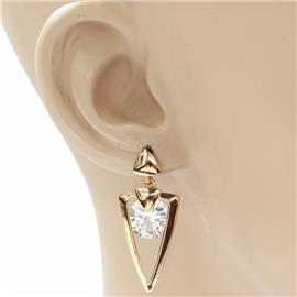 CZ Triangle Dangling Earring