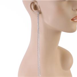 Rhinestone Two Fringed Long Earring