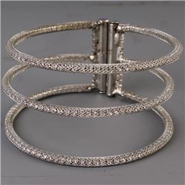 Rhinestones Mesh-Layereds Bangle Bracelet