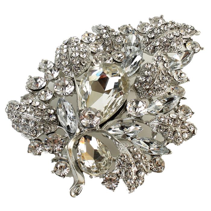 Crystal Leaves Brooch - D&D Florida Import