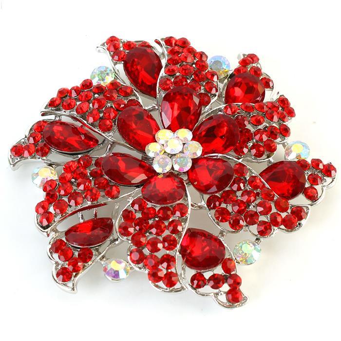 Crystal Flower Brooch D D Florida Import