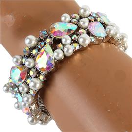 Crystal With Pearl Bracelet