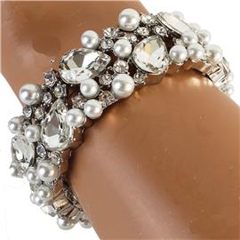 Crystal With Pearl Bracelet