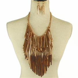 Fringed Chain Necklace Set