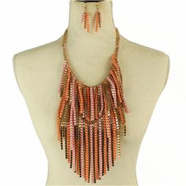 Fringed Chain Necklace Set