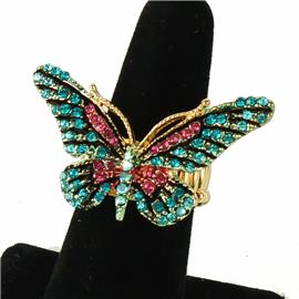 Fashion Butterfly Stones Stretch Ring