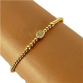 Stainless Steel Oval Stretch Bracelet