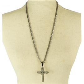 Stainless Steel Cross Link Necklace