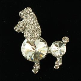 Crystal Dog Brooch