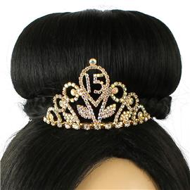 Rhinestones Tear 15 Mini Tiara