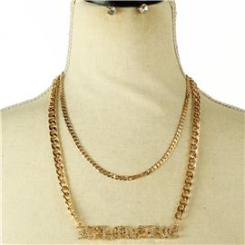 Double Chain Lamore Necklace Set