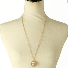 Long Chain Pendant Long Necklace Set