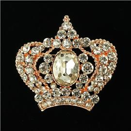 Crystal Crown Brooch