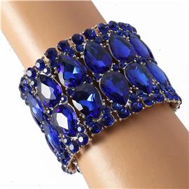Glass Crystal Teardrop Stretch Bracelet
