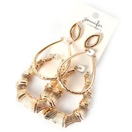 Metal Oval 3 Pairs Hoop Earring