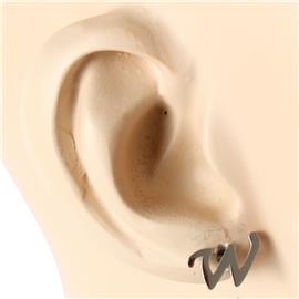 "Stainless Steel Monogran "W" Earring "